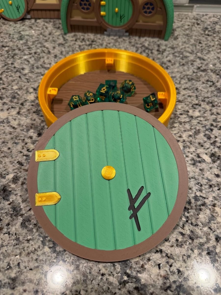 Hobbit Hole Dice Tray, 3D printed by ThatCadDad
